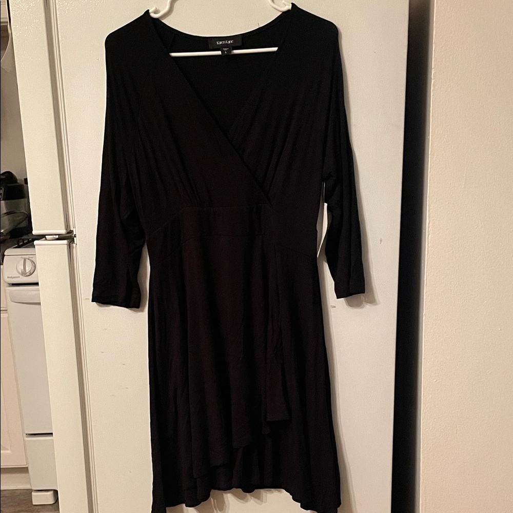 Karen Kane NWT‎ Large Black Faux Wrap Dress